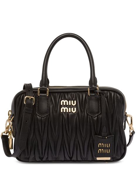 miu miu black leather bag